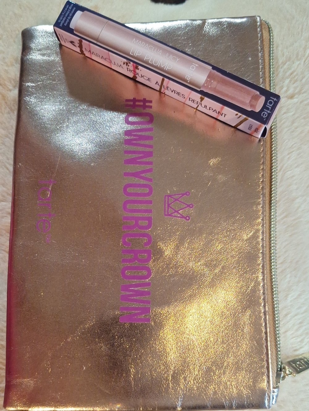 tarte Maracuja Juicy Lip Plump - Nude Pink + Free Tarte Cosmetic Bag